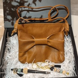 Genuine leather bow bag